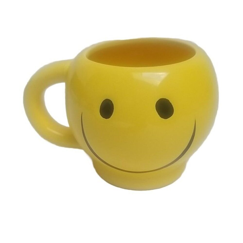 Ceramic Yellow Smiley Face Coffee Mug Cup MINT CONDITION 70’s ~ Used